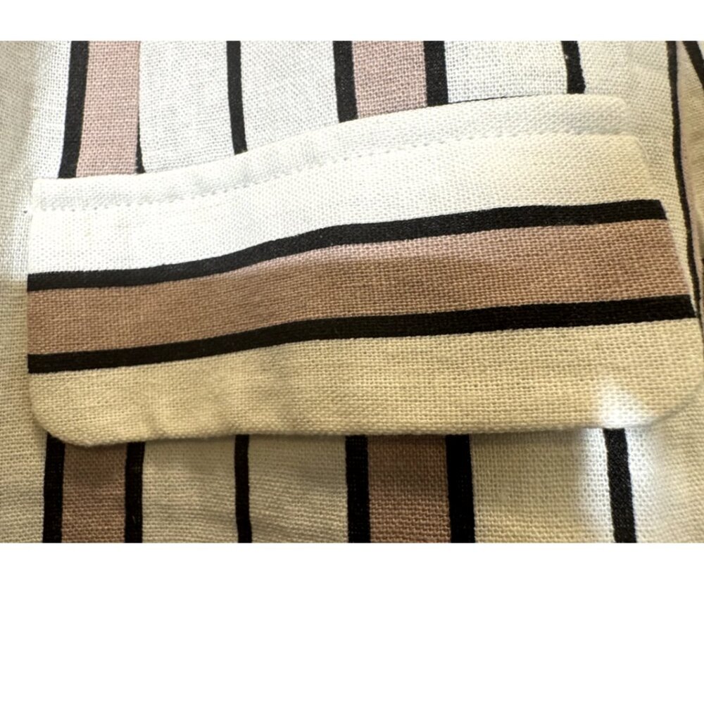 Women Pink | Cream| Black Stripe Blazer Size L - Picture 3 of 5